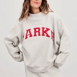 Parke grey/ruby mockneck Valentine’s Day collection